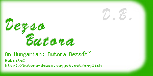 dezso butora business card